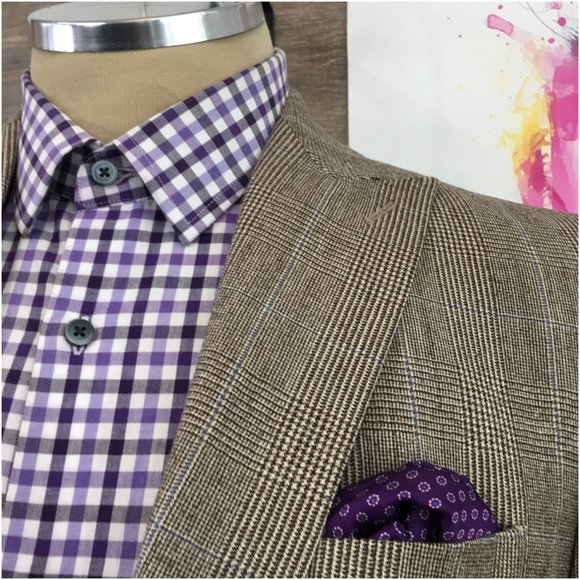 Stafford Mens Blazer Sport Coat Two Button Jacket Wool Size 40R Slim Casual Suit - Picture 4 of 13